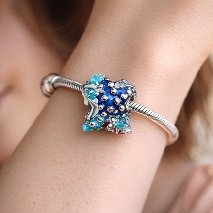 Colorful Starfish Mini Charm — worn on wrist