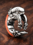Shrimp Charm — display on walnut