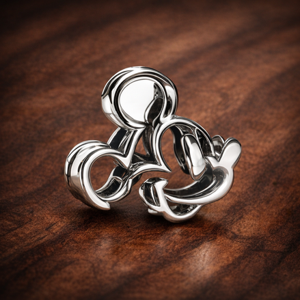 Disney Mickey Mouse Openwork Charm — display on walnut