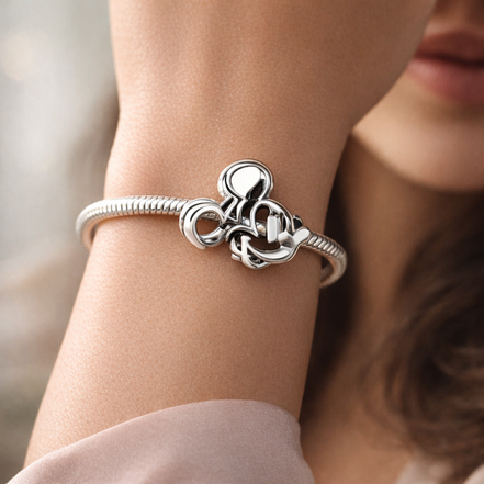 Disney Mickey Mouse Openwork Charm — worn on wrist