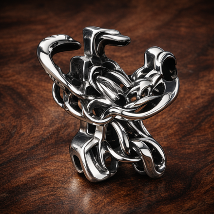 Disney Pluto Openwork Charm — display on walnut