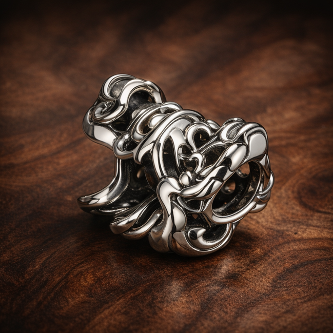 Disney Goofy Openwork Charm — display on walnut