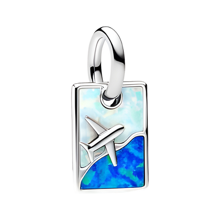 Opal Airplane Tag Charm - ZZ1999