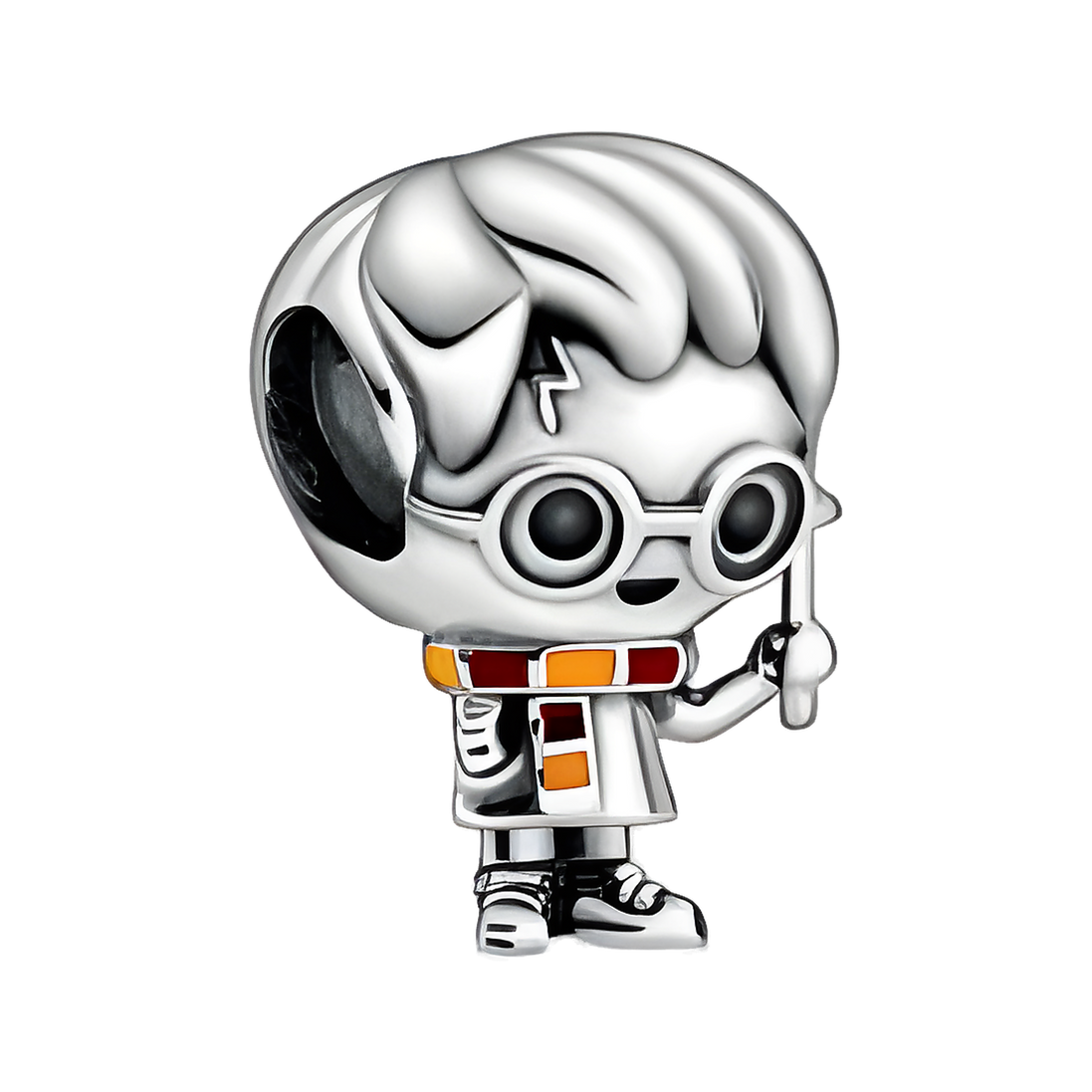Wizard Boy Character Lightning Bolt & Glasses - Sterling Silver Wizard Boy Character Charm With Lightning Bolt & Glasses — product