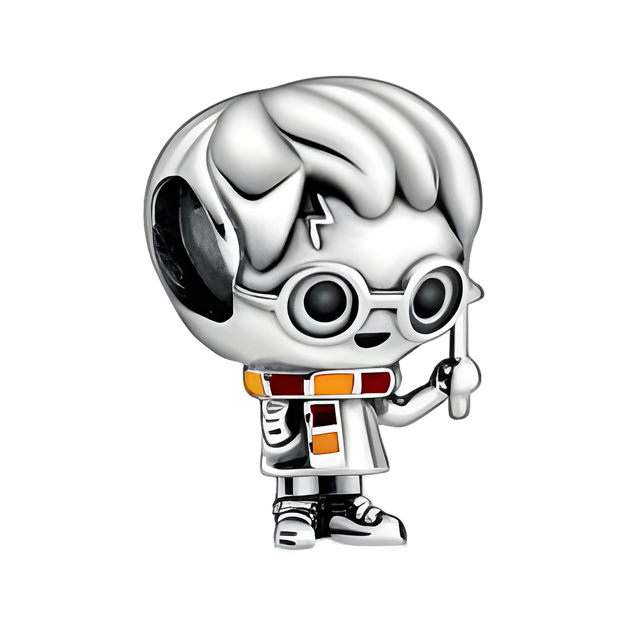 Wizard Boy Character Lightning Bolt & Glasses - Sterling Silver Wizard Boy Character Charm With Lightning Bolt & Glasses — product