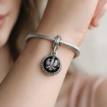 Yin Yang Star Medallion - Yin Yang Star Medallion Charm — worn on wrist