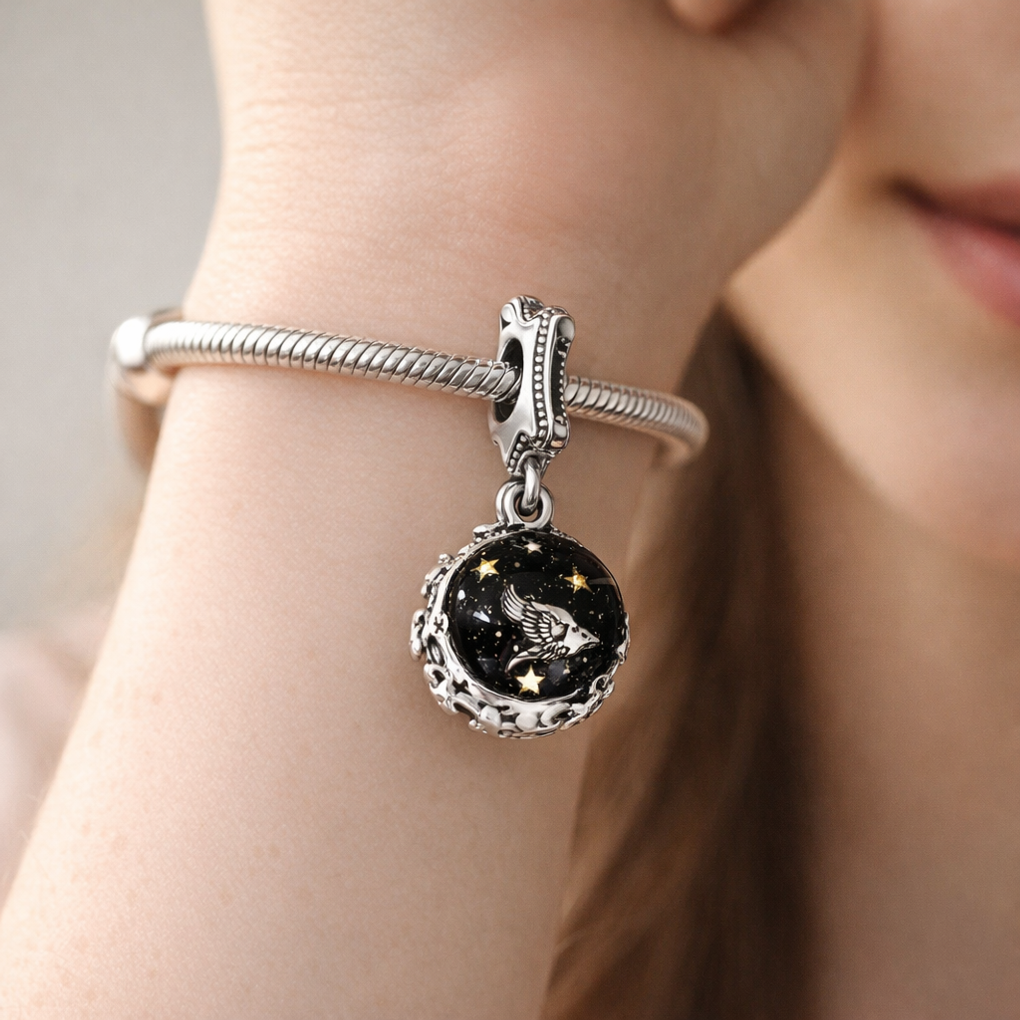 Dragon Star Medallion - Dragon Star Medallion Charm — worn on wrist