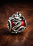Red Crab Bead - Red Crab Bead Charm — display on walnut