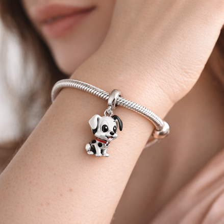 Dalmatian Puppy Figure - Dalmatian Puppy Figure Charm — worn on wrist