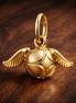 Golden Snitch Dangle - Golden Snitch Dangle Charm — display on walnut