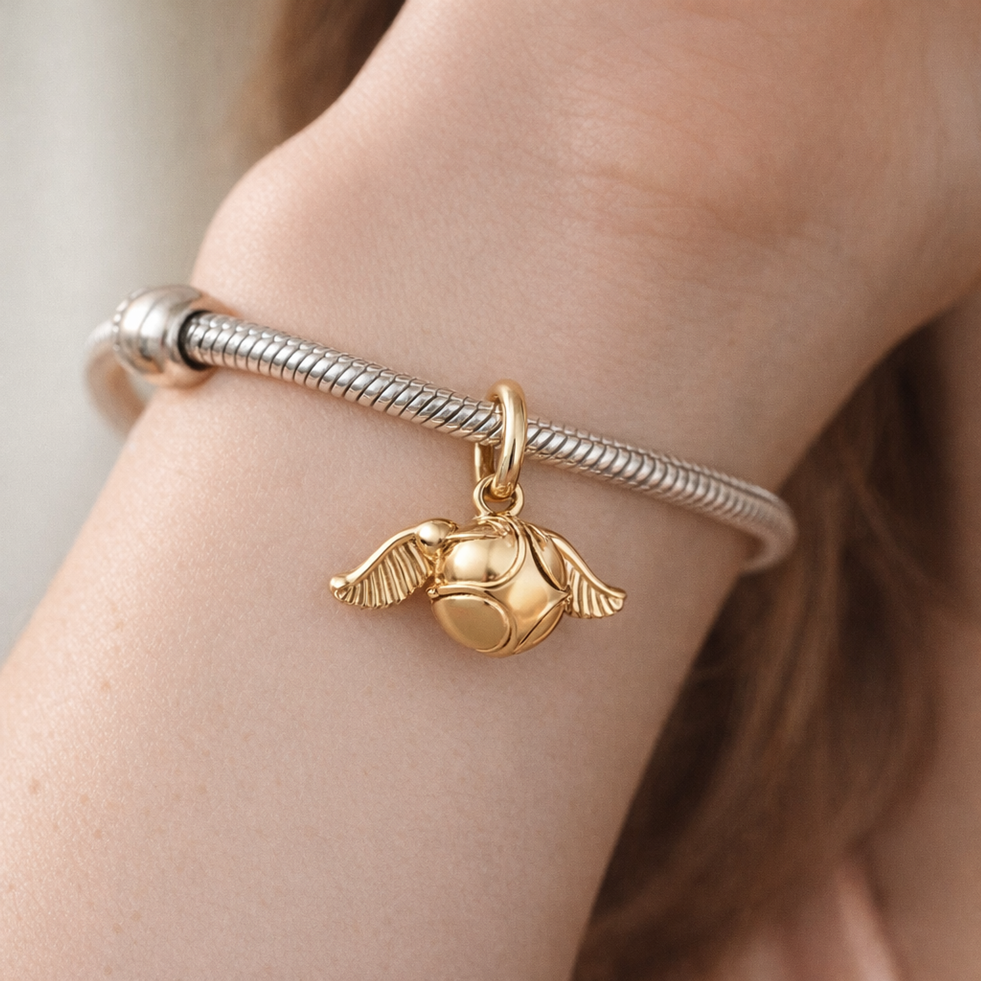 Golden Snitch Dangle - Golden Snitch Dangle Charm — worn on wrist