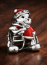 Pooh Santa Figure - Pooh Santa Figure Charm — display on walnut