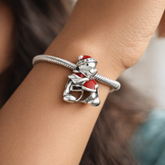 Pooh Santa Figure - Pooh Santa Figure Charm — worn on wrist