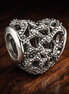 Crystal Heart Bead - Crystal Heart Bead Charm — display on walnut