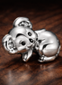 Polar Bear and Cub - Polar Bear and Cub Charm — display on walnut