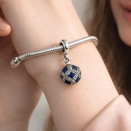 Purple Knot Medallion - Purple Knot Medallion Charm — worn on wrist