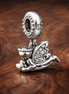 Sparkling Fairy - Sterling Silver Sparkling Fairy Dangle Charm — display on walnut