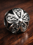 Crystal Daisy Dome - Crystal Petal Daisy Charm — display on walnut