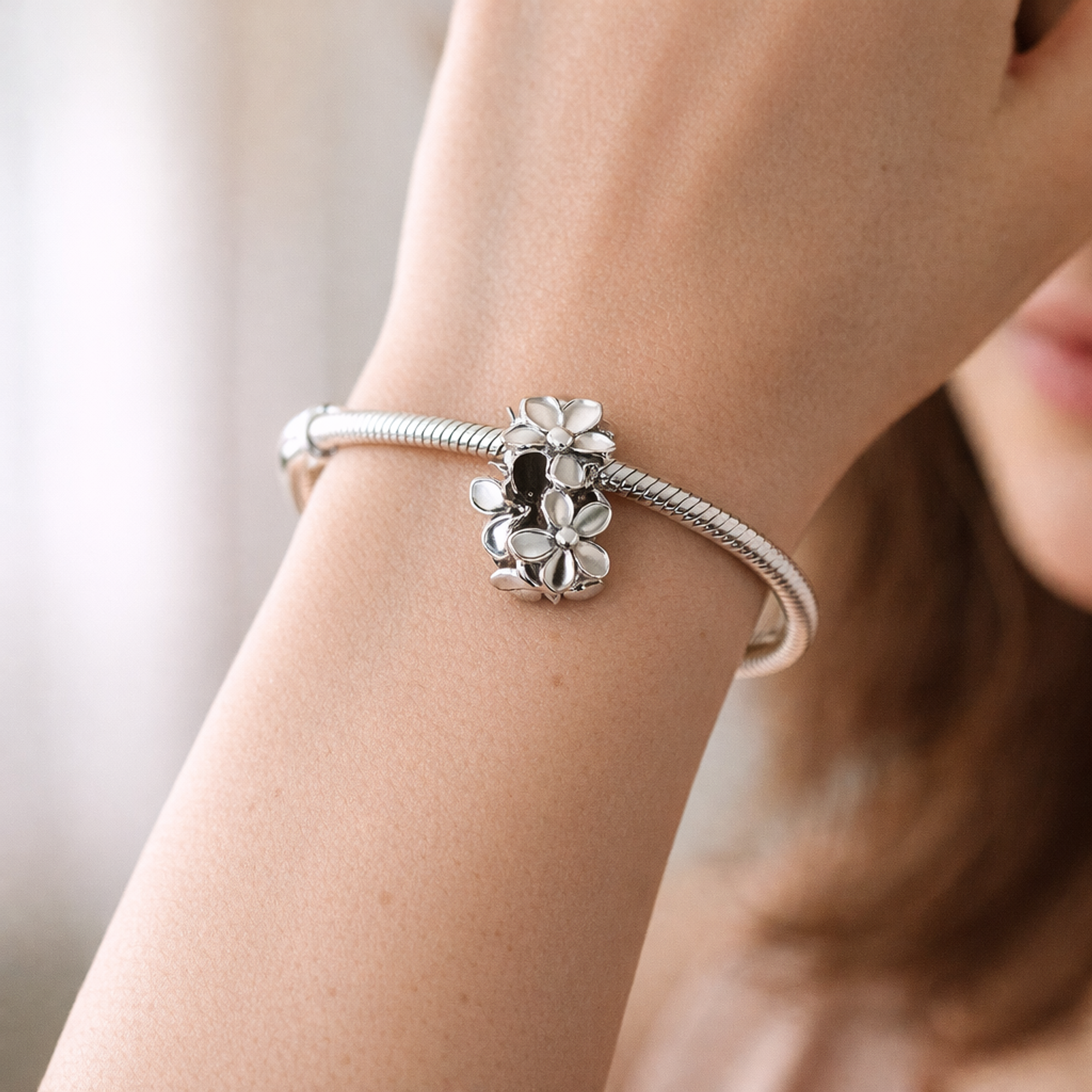 Silver Character Cluster - Tiny Friends Silver Charm — worn on wrist