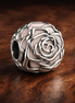 Silver Rose Openwork - Blush Rose Openwork Charm — display on walnut