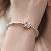 Sparkling Row Spacer Charm — worn on wrist