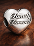 Family Forever Heart - Family Forever Heart Charm — display on walnut
