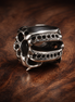 Ribbed Silver Barrel - Polished Ribbed Barrel Spacer — display on walnut