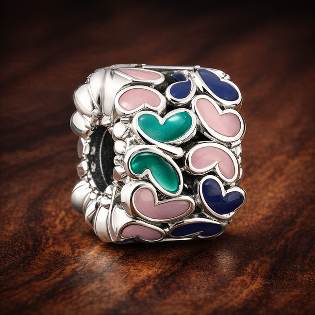 Butterflies Clip Charm — display on walnut
