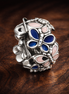 Butterfly Garden Spacer - Sterling Silver Enamel Butterfly Garden Spacer Charm — display on walnut