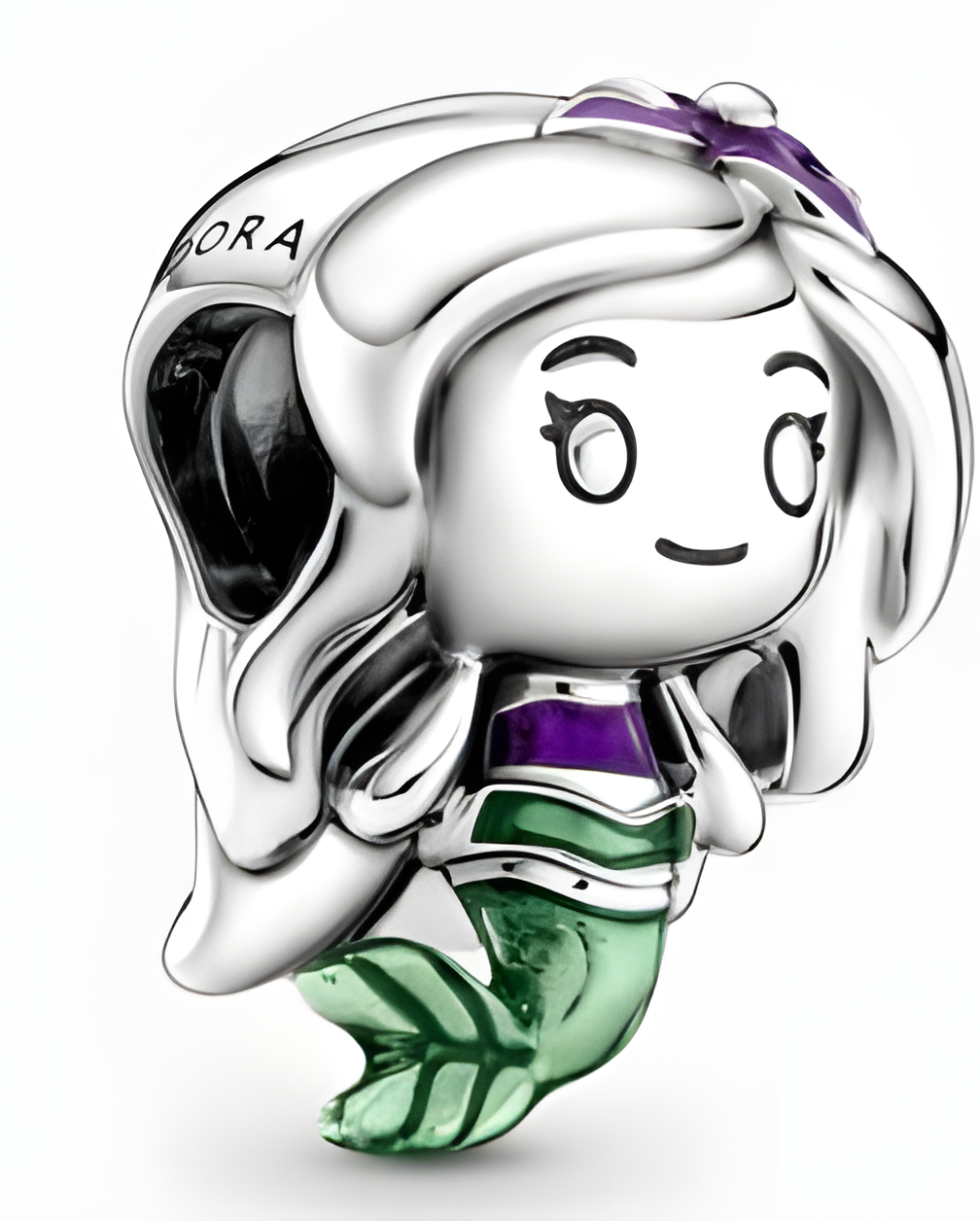 Sterling Silver and Enamel Little Mermaid Character Charm