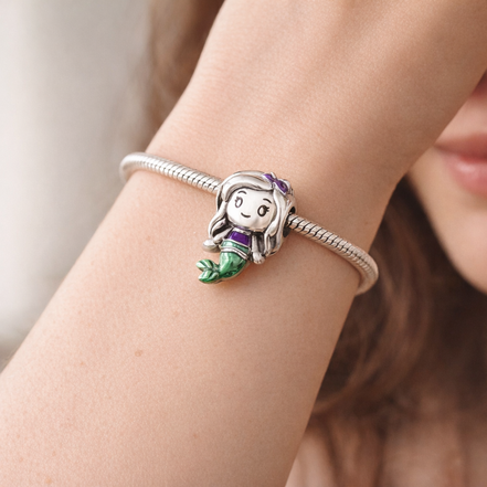 Ariel Mermaid Charm - Ariel Mermaid Mini Charm — worn on wrist