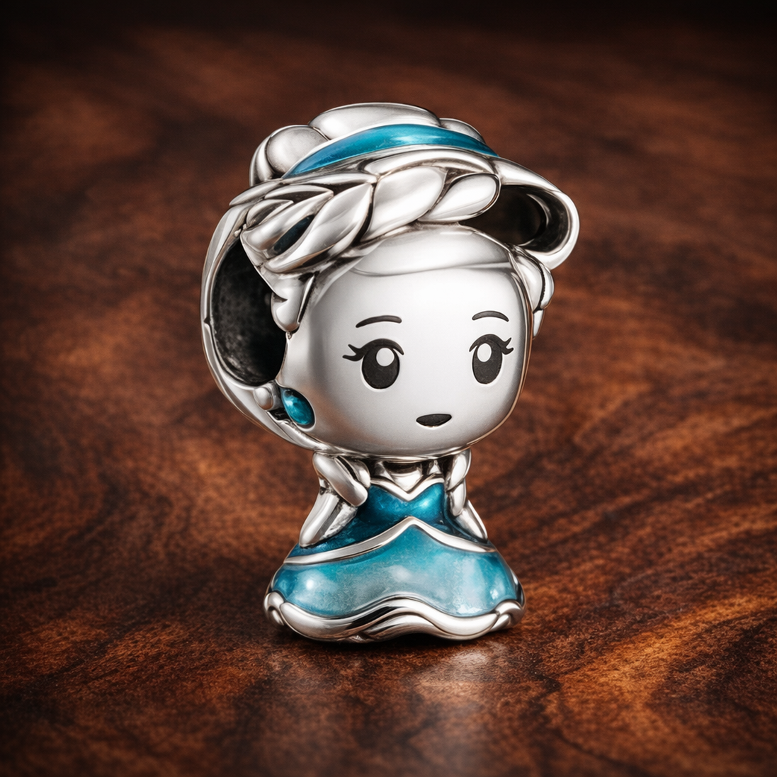 Princess Jasmine Charm - Princess Jasmine Mini Charm — display on walnut