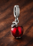 Snow White Apple Dangle - Snow White Red Apple Dangle — display on walnut