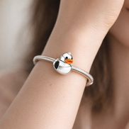 Rubber Duck Charm - Silver Yellow Rubber Duck Charm — worn on wrist