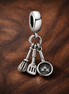 Silver Handbag Dangle - Little Handbag Dangle Charm — display on walnut
