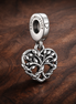 Silver Snowflake Dangle - Crystal Snowflake Dangle Charm — display on walnut