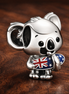 Australian Koala Charm - Koala Australia Flag Charm — display on walnut