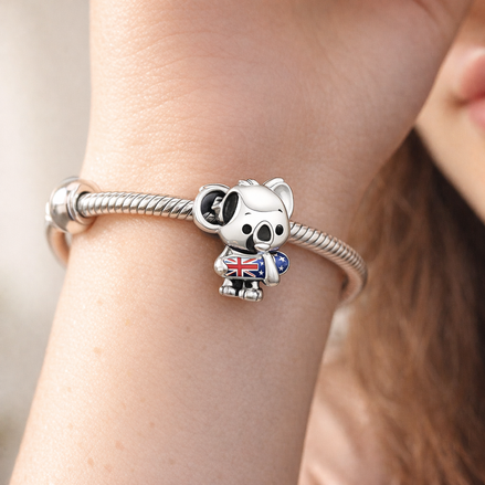 Australian Koala Charm - Koala Australia Flag Charm — worn on wrist