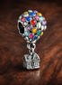 Disney Pixar Up House & Balloons Charm — display on walnut
