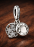 Star Crystal Orb Dangle Charm - Star Crystal Orb Dangle Charm — display on walnut