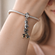 Princess In Golden Ballgown - Princess In Golden Ballgown Dangle Charm — worn on wrist