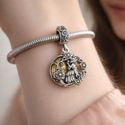Disney Beauty and the Beast Dancing Dangle Charm — worn on wrist