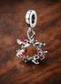 Whimsical Mushroom Wreath - Whimsical Mushroom Wreath Dangle Charm — display on walnut