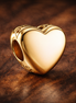 Engravable Heart Charm — display on walnut
