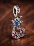 Majestic Phoenix - Majestic Phoenix Dangle Charm With Sparkling Stones — display on walnut