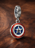 Marvel The Avengers Captain America Shield Dangle Charm — display on walnut