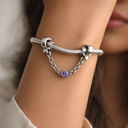 Block Letter Safety Chain Charm - Block Letter Safety Chain Charm — worn on wrist