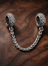 Pav? Barrel Safety Chain Charm - Pav? Barrel Safety Chain Charm — display on walnut