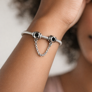 Round Ring Safety Chain Charm - Round Ring Safety Chain Charm — worn on wrist