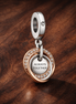 Rose Anniversary Pendant Charm - Rose Anniversary Pendant Charm — display on walnut